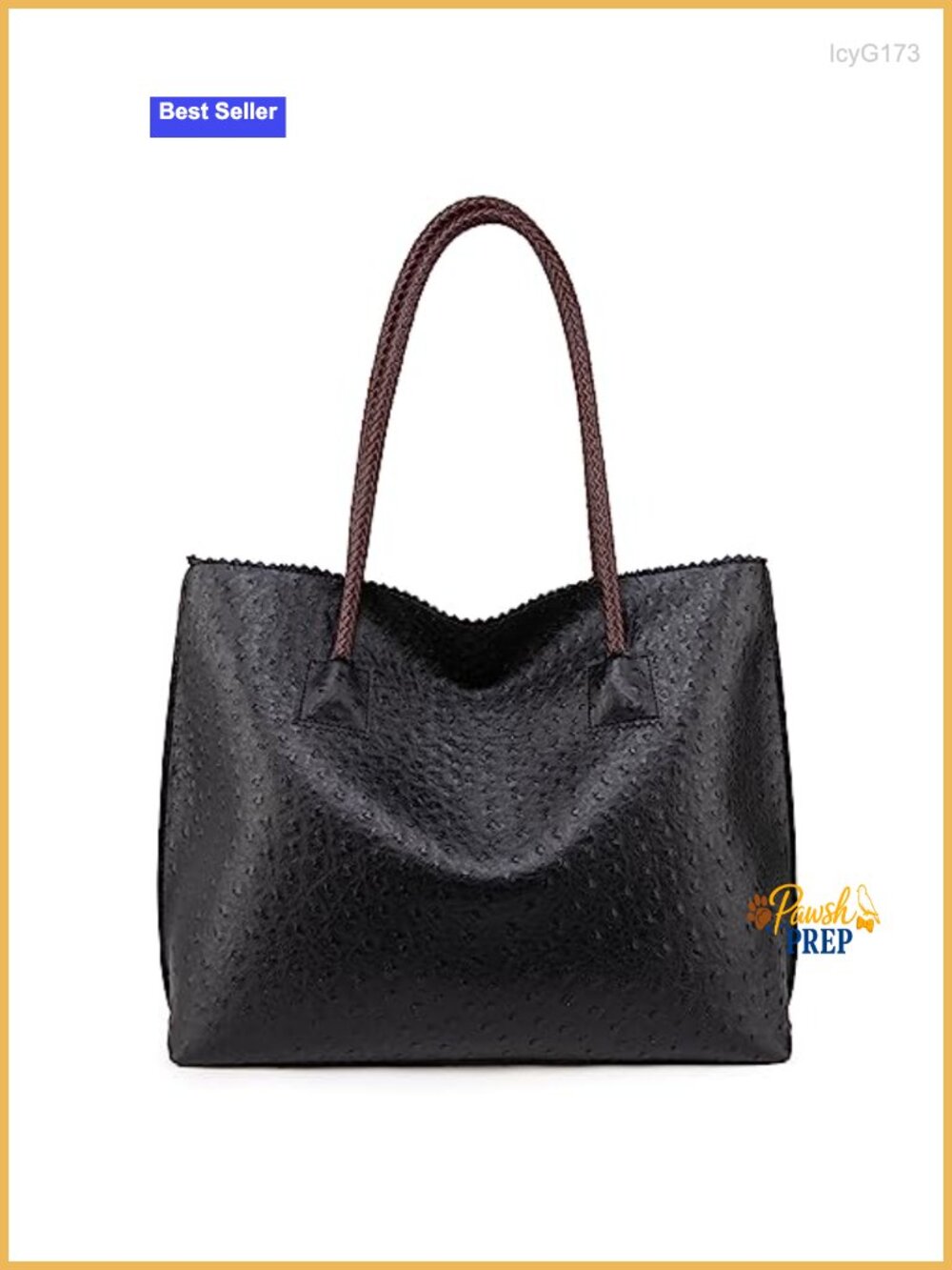 Large Vegan Leather Tote Bag with Zipper Shoulder Handbag for Women